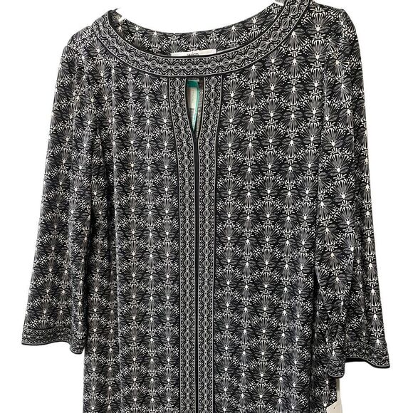 Wisp Marnie Knit Dress Stitch Fix New Black White Size 14 - Picture 3 of 5